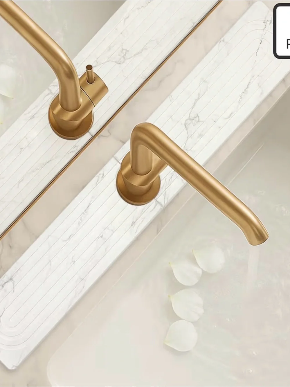 Drying stone faucet mat for kitchen sink splash guard white marble 24” x 4” NEW